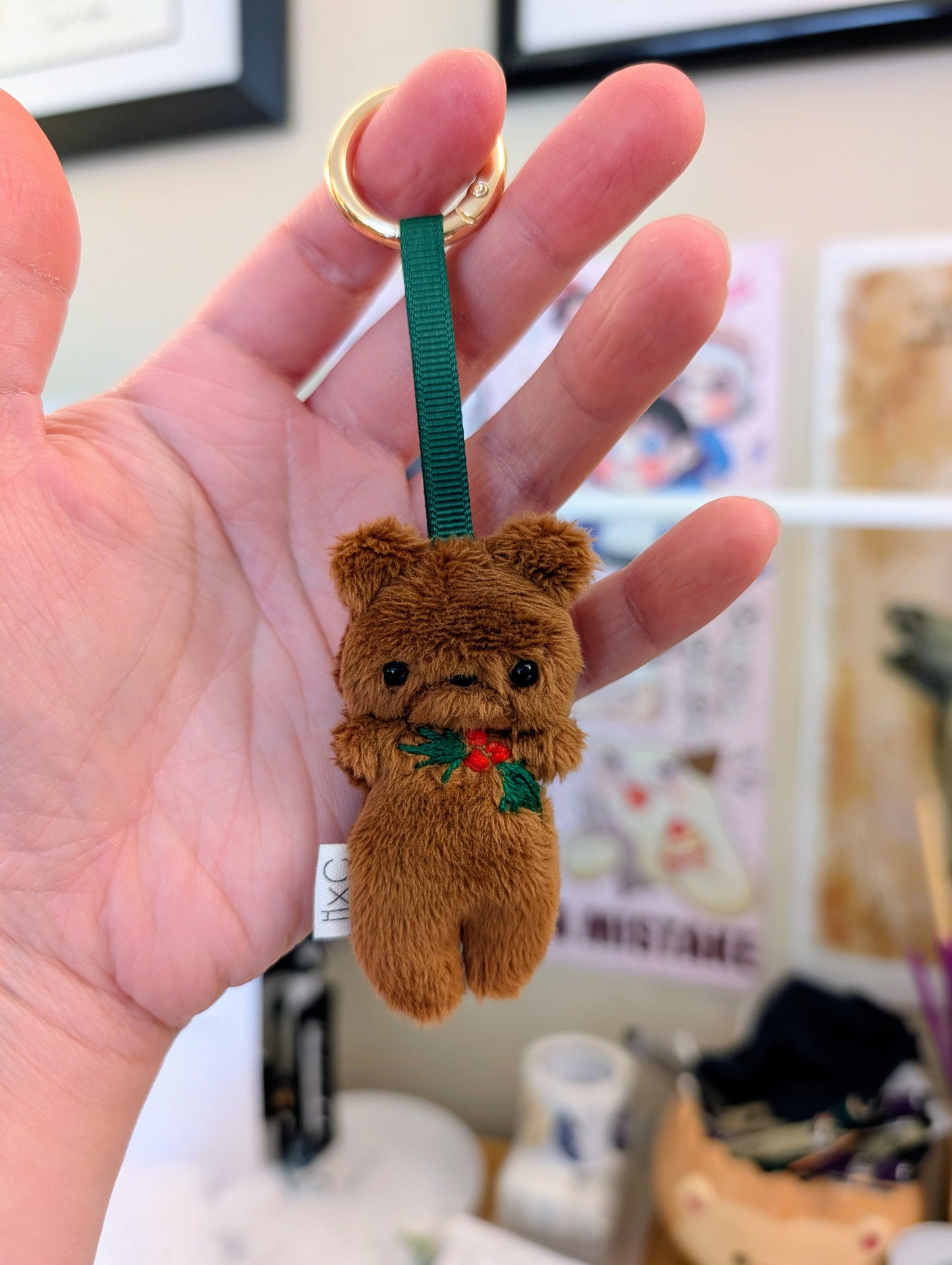 Holly Bear Keychain