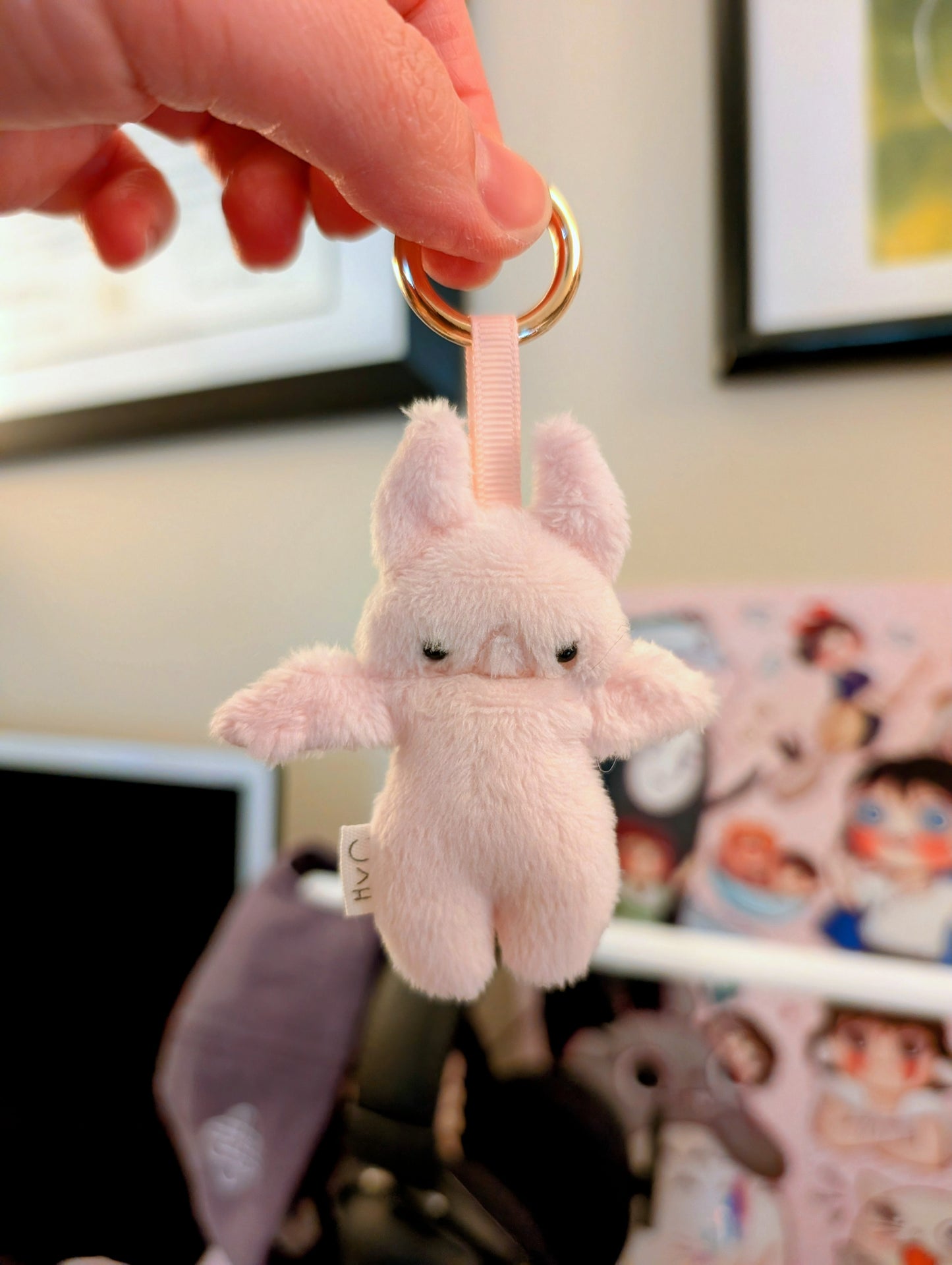 Baby Pink Bat Keychain