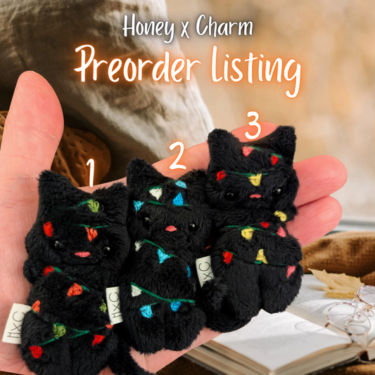 Preorder: Black Kitty in Xmas Lights