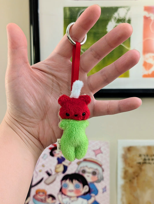 Caramel Candied Apple Bear Keychain