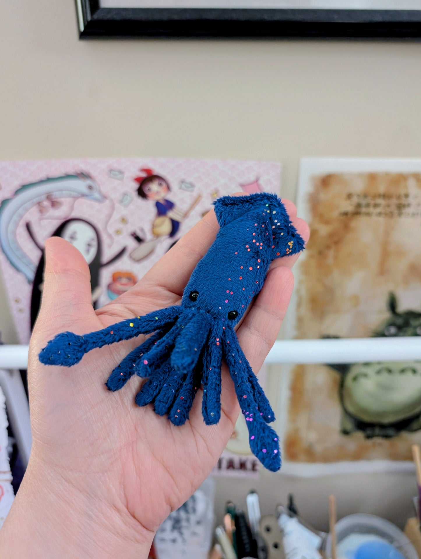 Navy Blue Sparkle Squid
